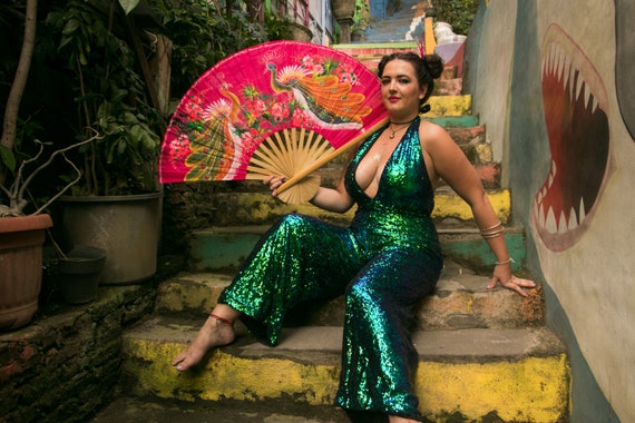 sequin 70's jumpsuit
