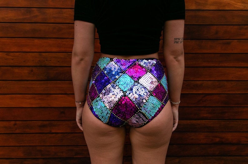 Pink Harlequin Sequin Hot Pants. | Etsy