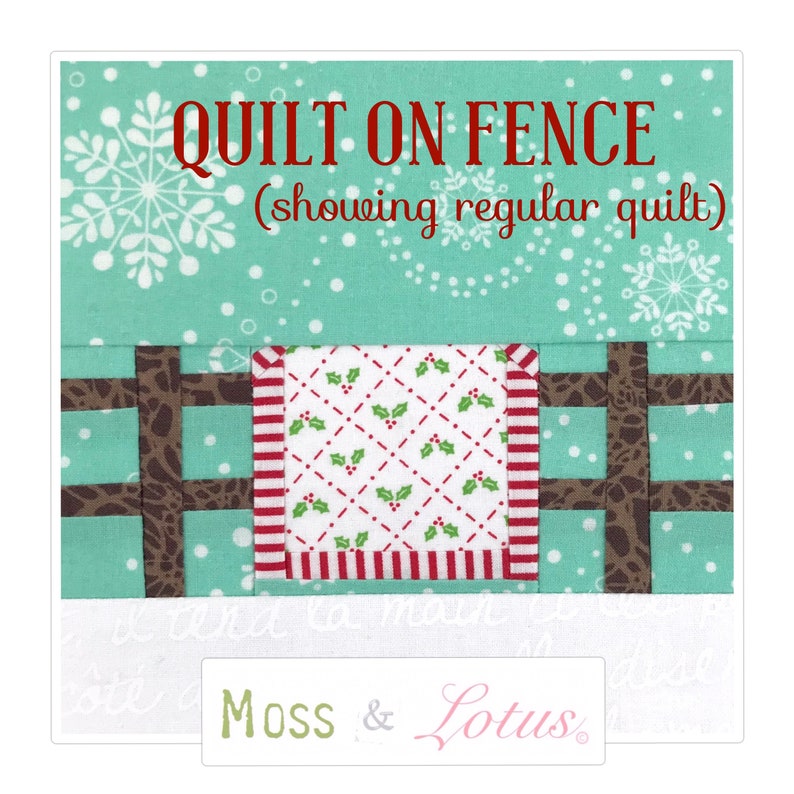 Quilt On Fence No. 16 Fence Only & Flying Geese Quilt Options Quilt Blocks 6x6 finished // Foundational Paper Piecing / PDF / Gnome image 1