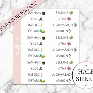 Sabbat Markers | Trackers | Witch | Pagan | Wiccan | Samhain | Yule | Mabon | Imbolc | Ostara | Litha | Planner Stickers | Wheel of the Year