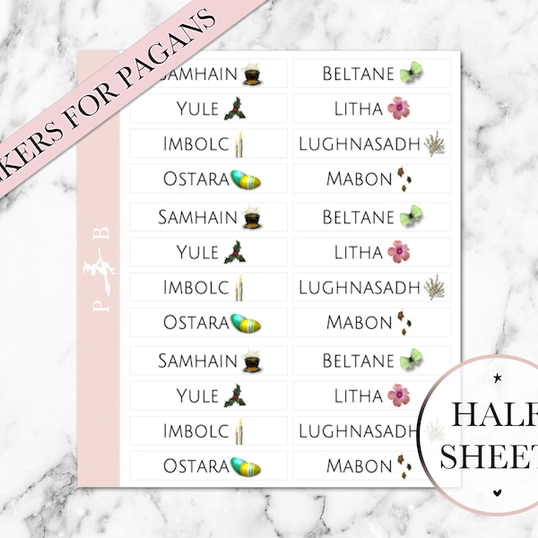 Sabbat Marker | Tracker | Hexe | Pagan | Wicca | Samhain | Yule | Maße | Imbolc | Ostara | Litha | Planer Aufkleber | Rad des Jahres