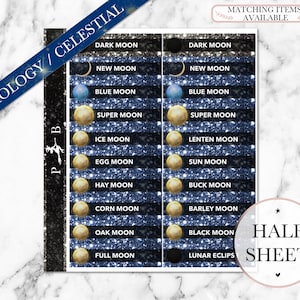 Vollmond Namen ADD-ON | Schimmer | Aufkleber | Neumond | Dunkelmond | Kelten | Pagan | Witchy | Himmlisch | Astrologie | Astronomie | Esbat