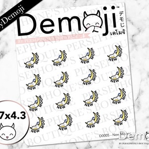 Neumond Demoji | Niedliche Kawaii Dämon Okkulte Witchy Charakter Sticker