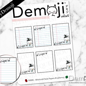 Foglio adesivo demone carino con design in carta per note di stregoneria
