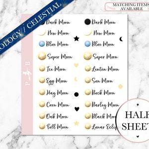 Vollmond Namen ADD-ON | Leuchte | Aufkleber | Neumond | Dunkelmond | Kelten | Pagan | Witchy | Himmlisch | Astrologie | Astronomie | Esbat |