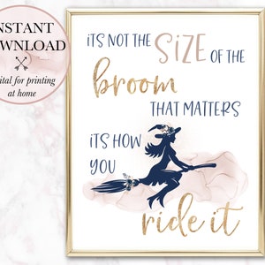 DIGITAL - Size of Broom Wall Art, Witchcraft, Witchy, Pagan, Feminine, Flowers, Definition - PRINTABLE