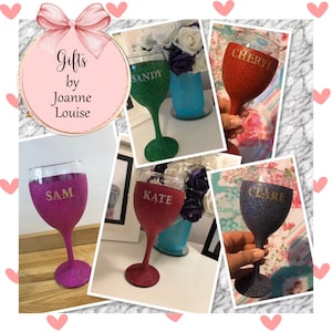 Bicchiere da vino glitterato personalizzato, regalo perfetto per San Valentino, compleanno, migliore amica