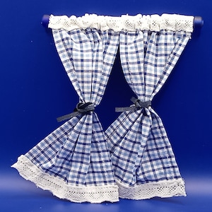 Miniature Gingham Country Curtain Collection