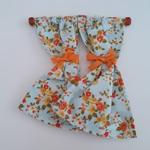 Miniature Summer Floral Curtains 1 12 Scale