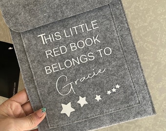This little red book belongs to pouch personalised handmade madebyGreenBerry baby babies