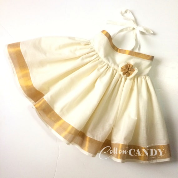 kasavu dress for baby girl