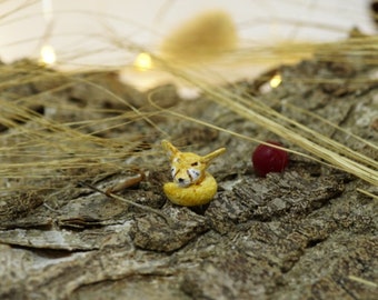 Miniature fennec fox, clay fennec fox, tiny fennec fox, fennec fox figurine, handmade fennec fox