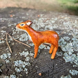 Miniature deer, handmade deer, deer figurine image 1