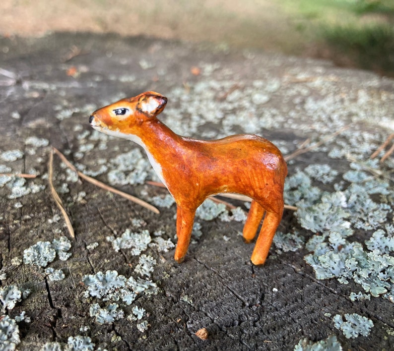 Miniature deer, handmade deer, deer figurine image 1