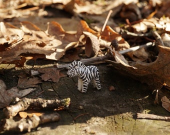 miniature zebra, clay zebra, miniature animal, zebra figurine