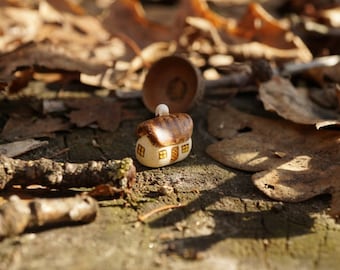 Miniature house, traditional Baltic house, clay house, terrarium decoration, collectable miniature house