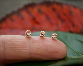 ONE micro owl, miniature owl, clay owl, tiny little miniatures