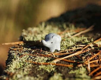 micro elephant, miniature elephant, baby elephant, miniature clay elephant, clay animal figurine, fairu house decoration, terrarium decor