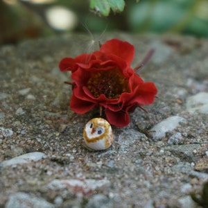 ONE micro owl, miniature owl, clay owl, tiny little miniatures image 2