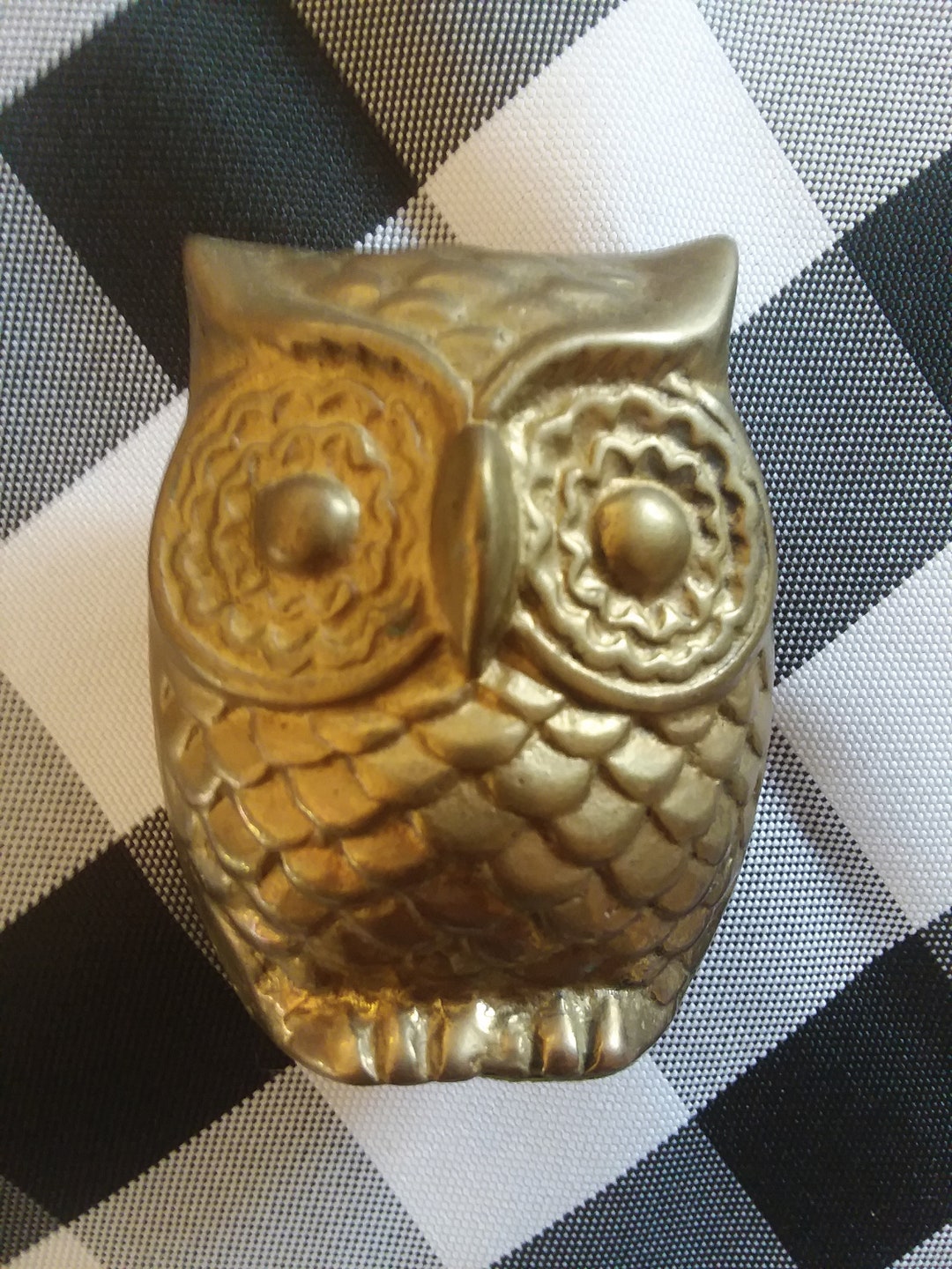 Vintage Brass Owl, 3 Tall, Collectible Owl, Brass Figurine, Collectible