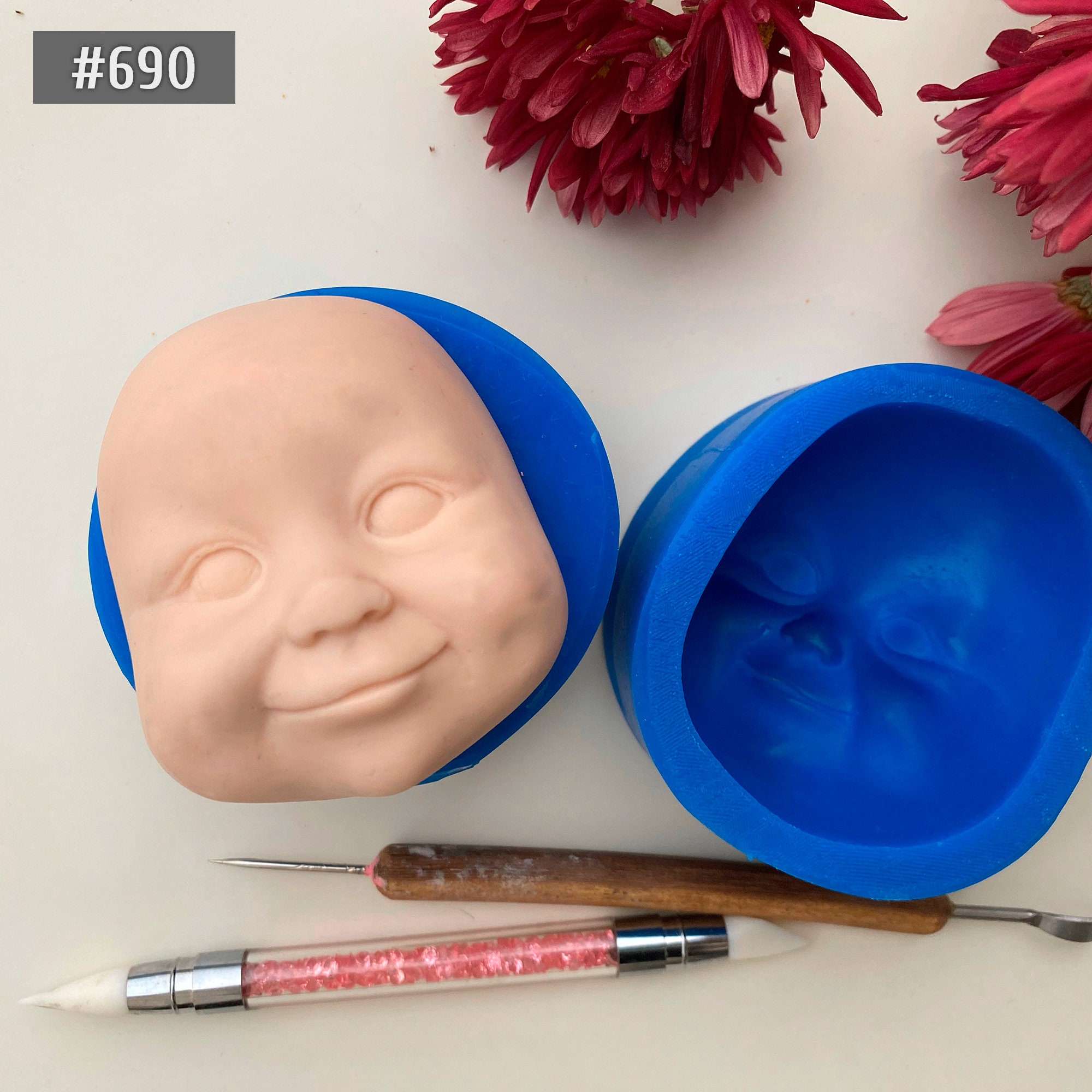 Funny Baby Face molds for clay Etsy
