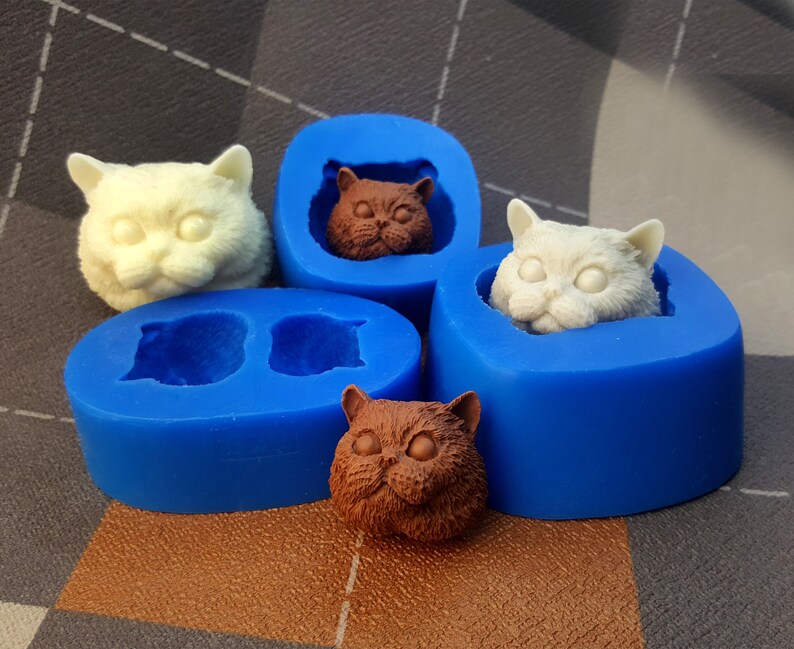 Moulds 629 Cats head mold for clay resin different sizes Etsy