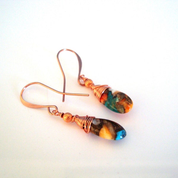 Copper Colored Earrings Etsy