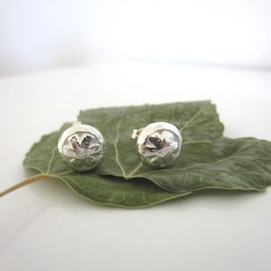 Recycled Sterling Silver, Stamped, Small, Stud Earrings, Sterling Silver, Stamped Post Earrings, Everyday Silver Earrings, Stud Earrings