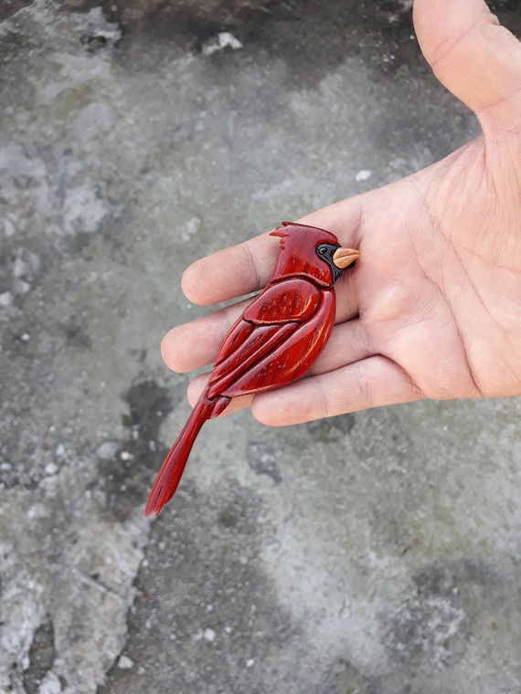 CARDİNAL BİRD,  magnet,  intarsia wooden art, wild life, ornament , wall decor, sparrow, animal, Wooden Magnet, refrigerator magnet