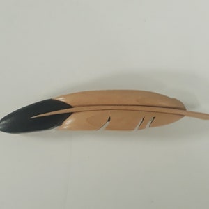 FEATHER HAİR CLİP, wooden hair clip, barrette, eagle feather, hairpin hair, women, long hair wood image 3