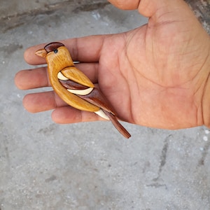 CANARY INTARSIA , magnet, intarsia, intarsia wooden art, wild life, Ornament , wall decor, animal, Wooden Magnet,  refrigerator magnet