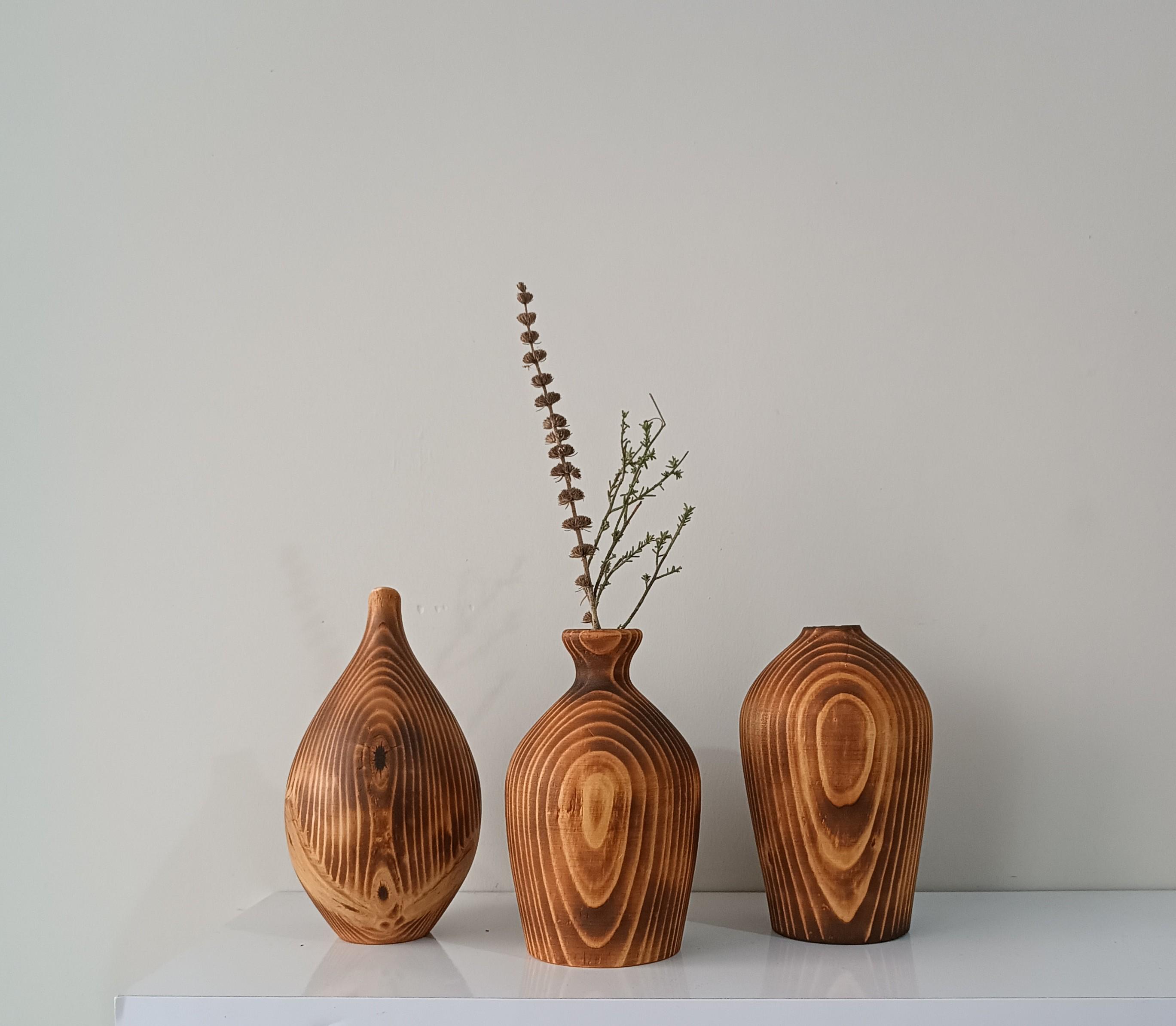Light Oak Wood Vase, Turned Recycled Pine, Scandinavian Decor - Etsy