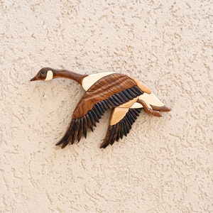 Canada Goose Male intarsia,  intarsia wooden art, birds,art, wooden, carving, animal, intarsia Wood Art, Inlaid, 3D decor