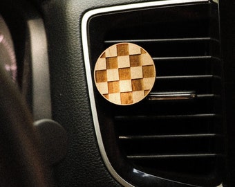 Checkered Air Vent Car Diffuser, Checkerboard Car Clip Diffuser, Air Vent Diffuser, Car Air Freshener, Boho Car Accessories, Interior Decor