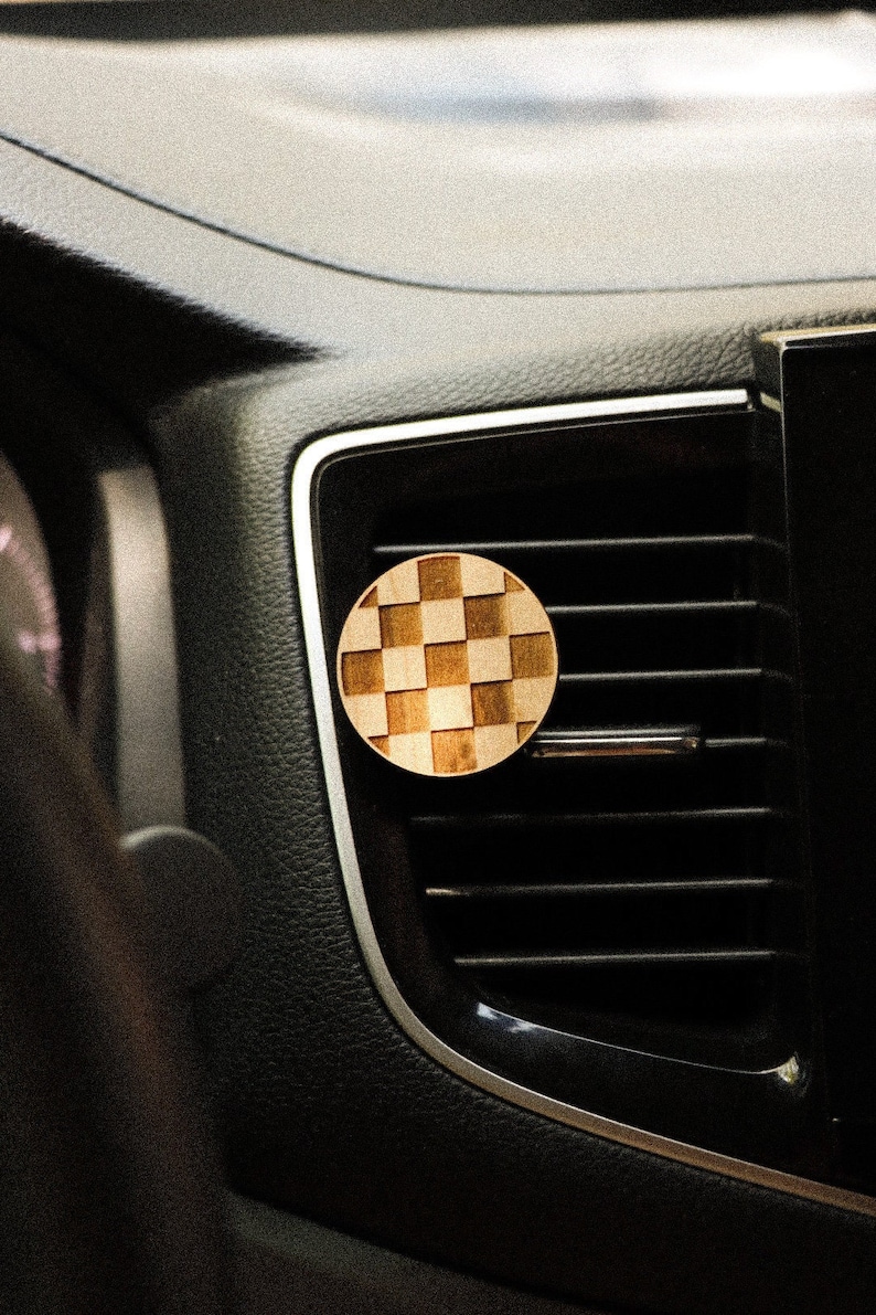 Checkered Air Vent Car Diffuser Checkerboard Car Clip Etsy