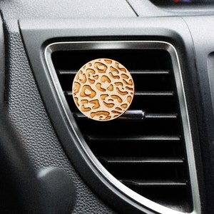 Cheetah Print Essential Oil Car Air Vent Diffuser, Wood EO Diffuser, Boho Car Accessories, Air Freshener, Aromatherapy, Aroma Diffuser
