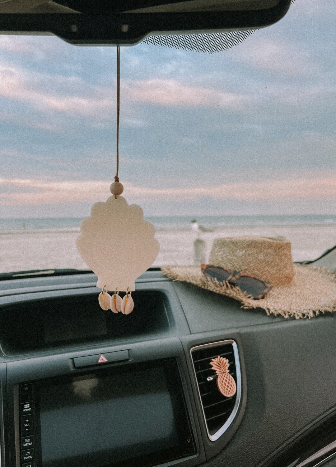 Seashell Essential Oil Car Diffuser Charm | Rearview Mirror Car Charm ...