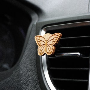 Butterfly Essential Oil Car Air Vent Clip, Diffuser, Wood EO Diffuser, Boho Car Accessories, Air Freshener, Aromatherapy, Diffuser, Scent