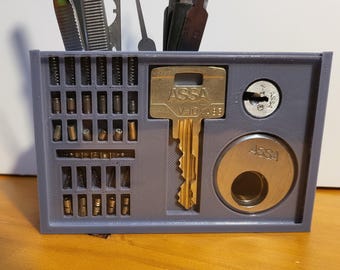 ASSA Twin 6000/V-10 Exploded View Lock Shelf Desk Display Mount Pick Stand - Locksport/Lockpicking