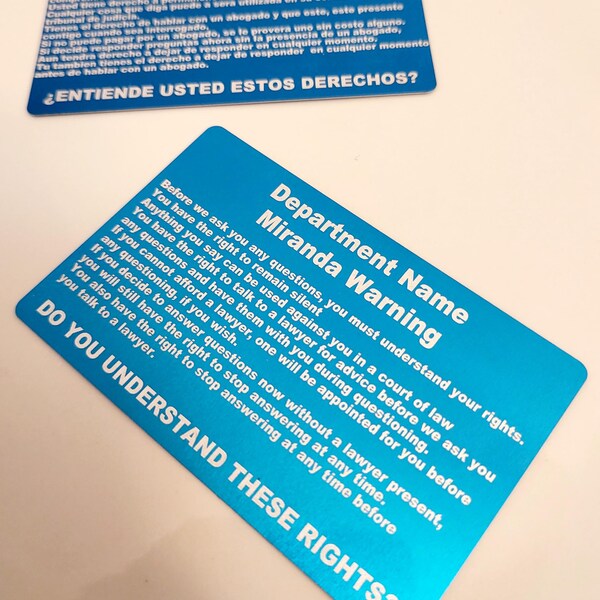Miranda Rights Cards - Etsy