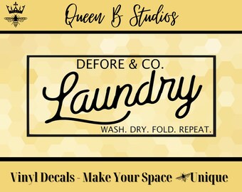 Custom/Personalized Laundry Room Vinyl Decal - Stylish Home Decor