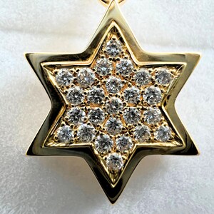Star of David Necklace Gold – Jewish Pendant with Diamonds, Magen David Jewelry Gift for Him or Her