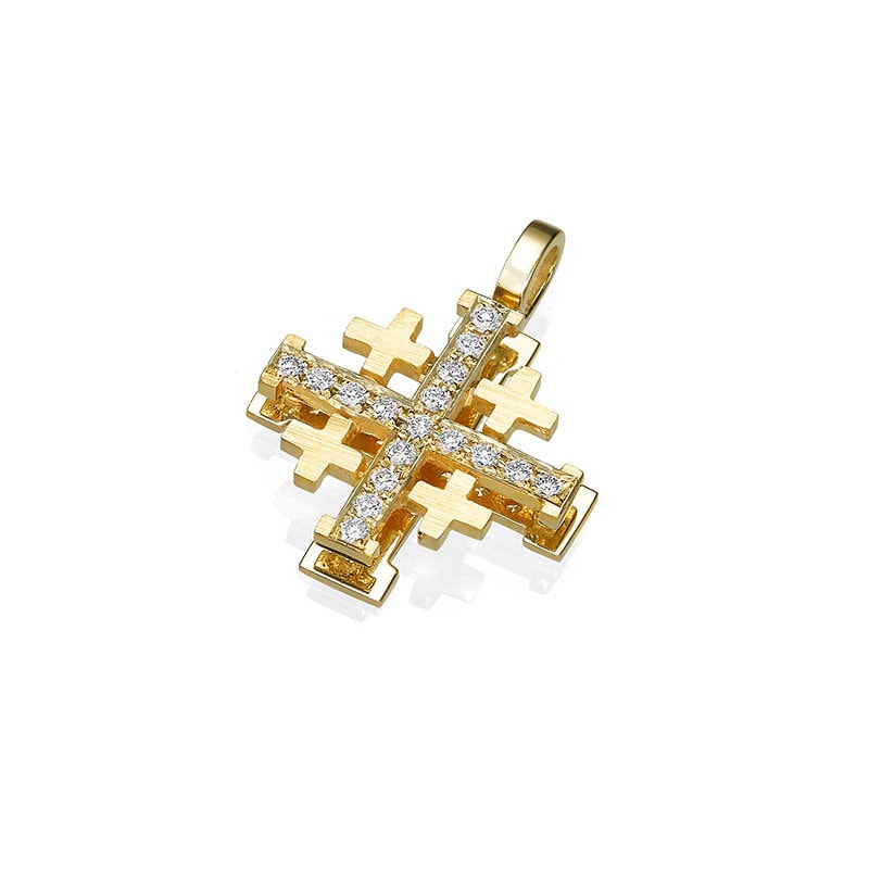 Jerusalem Cross pendant Gold plated – Jerusalem Spirit - Gift store