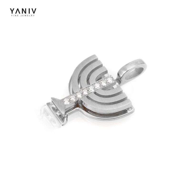 Menorah Necklace 18K Gold. Size A Etsy