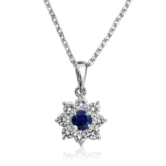Sapphire platinum necklace discount