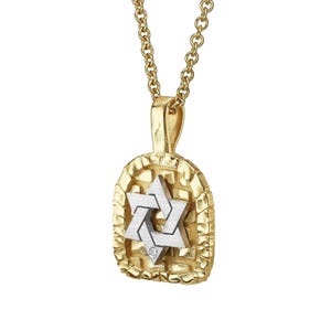 Star of David Necklace – Diamond and Gold Jewish Pendant, Handmade Symbol of Faith and Heritage