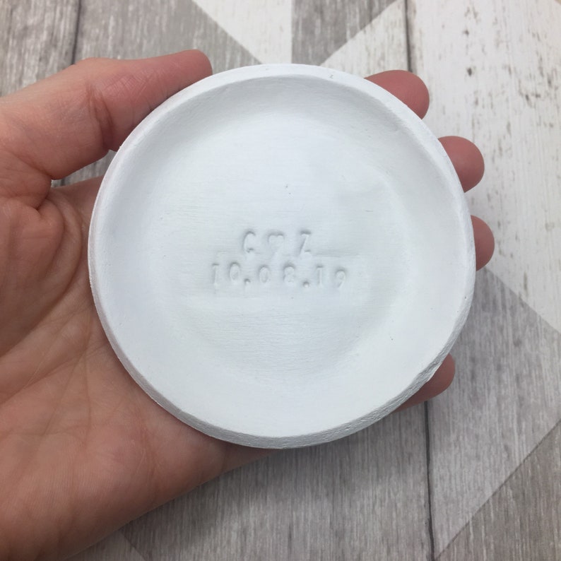 clay dish white ring dish personalised trinket dish. jewellery dish Personalised ring dish ring holder wedding gift trinket dish