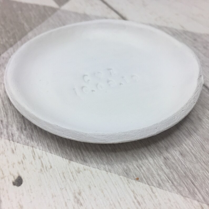 clay dish white ring dish personalised trinket dish. jewellery dish Personalised ring dish ring holder wedding gift trinket dish