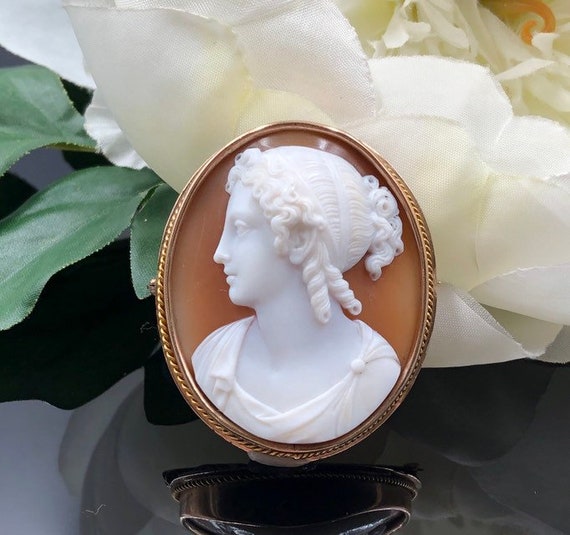 Victorian Cameo Pin, High Quality Cameo, Classical