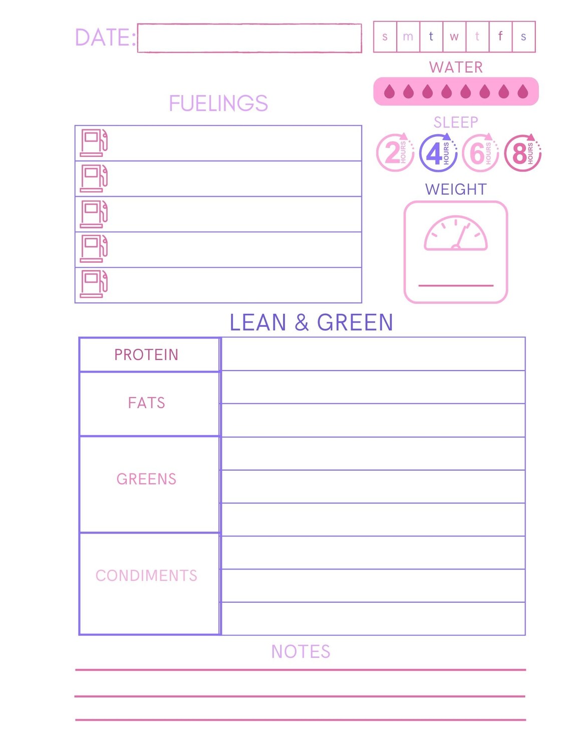 5 & 1 Optavia Tracker / Fueling Tracker / FREE Weight Loss Bar Etsy